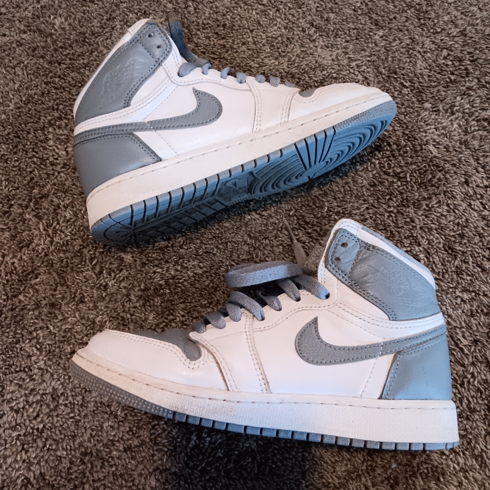 Gray and White Jordan 1s
